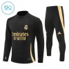 Real Madrid Trenings Collegegenser 2024-25 Kvart-Zip Svart - Barn